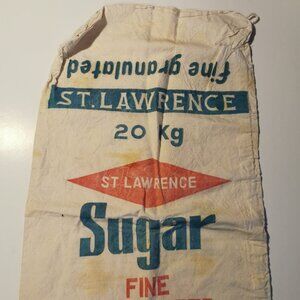St. Lawrence Diamond Cane Sugar Canvas 20kg Sack Bag Vintage Montreal Bilingual